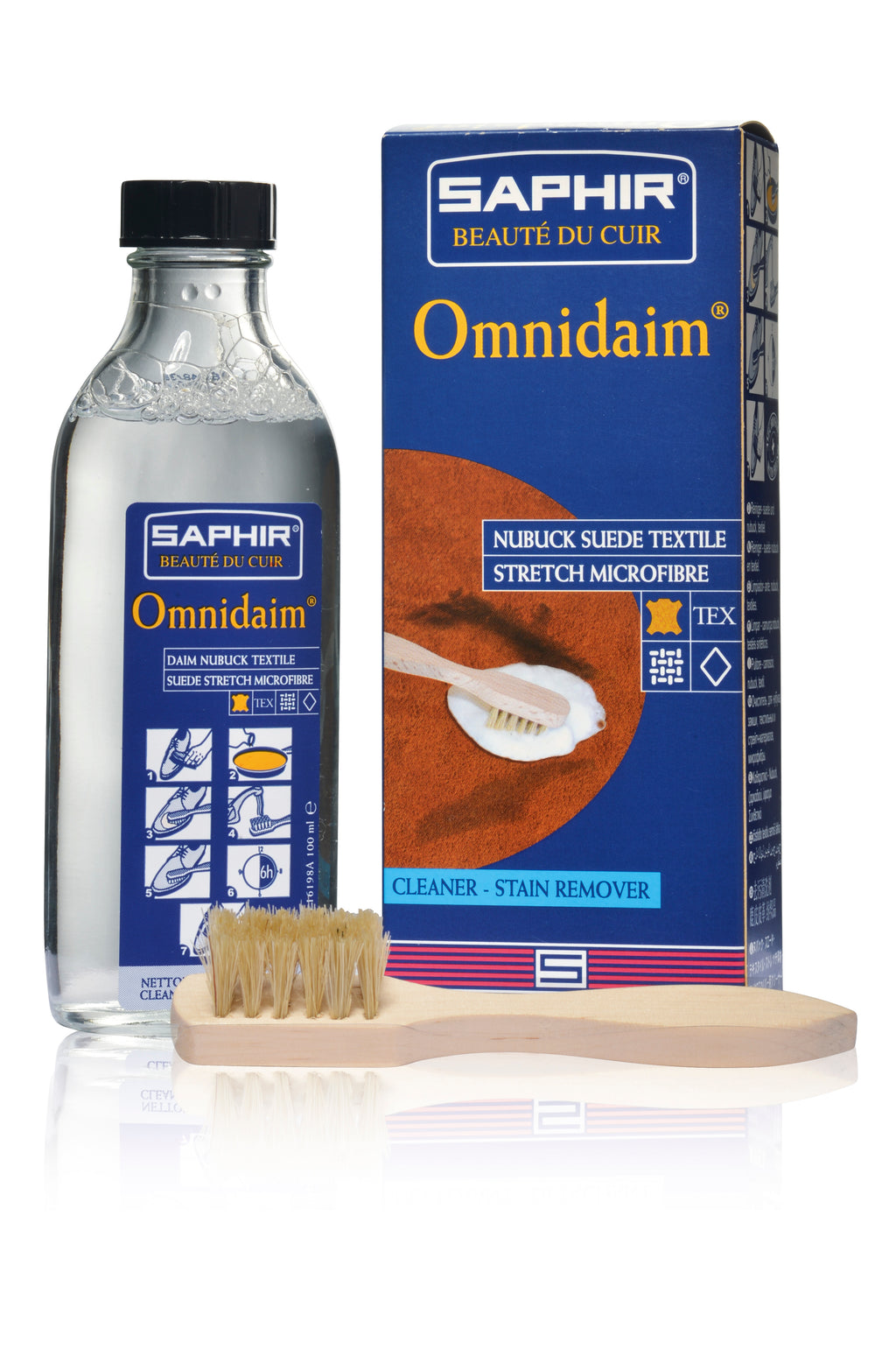 Saphir Omnidaim Suede & Nubuck Shampoo : Suede & Nubuck Cleaner 100 & 500 ML